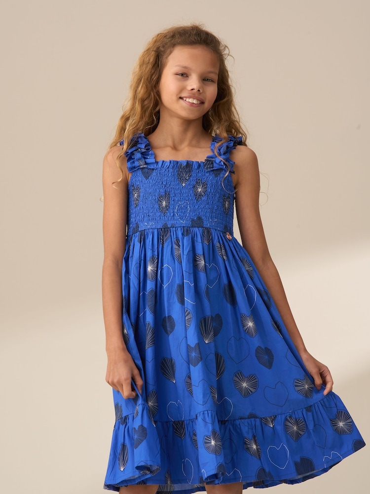 Angel & Rocket Blue Monique Tiered Print 100% Cotton Dress - Image 1 of 8
