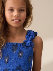 Angel & Rocket Blue Monique Tiered Print 100% Cotton Dress - Image 2 of 8