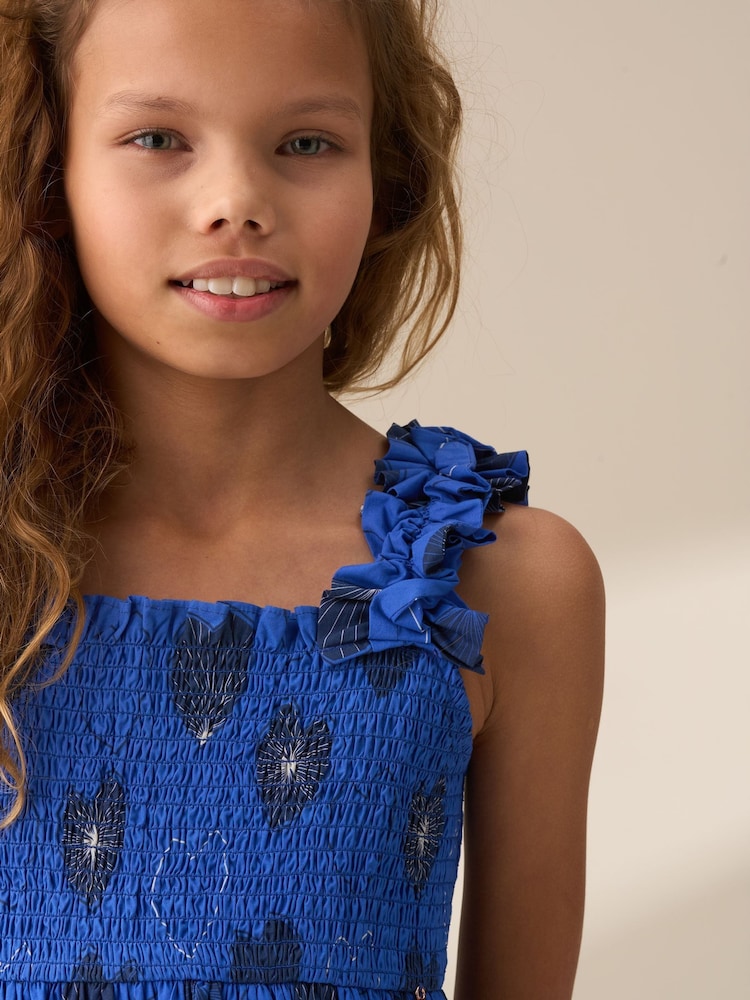 Angel & Rocket Blue Monique Tiered Print 100% Cotton Dress - Image 2 of 8