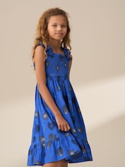 Angel & Rocket Blue Monique Tiered Print 100% Cotton Dress - Image 5 of 8