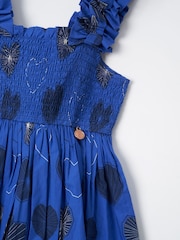 Angel & Rocket Blue Monique Tiered Print 100% Cotton Dress - Image 8 of 8