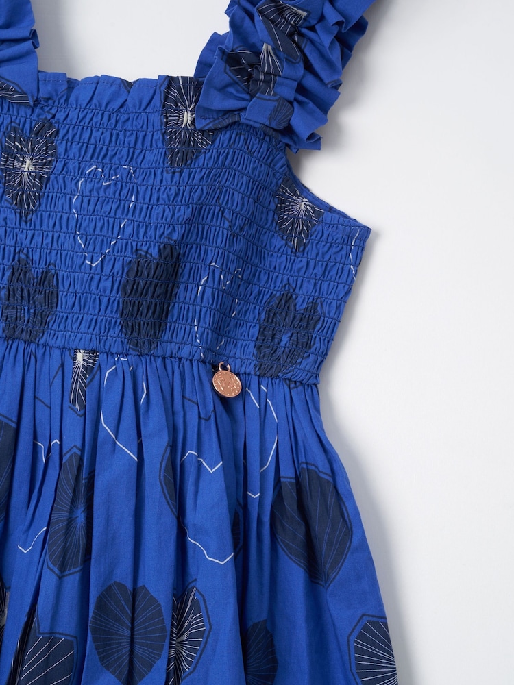 Angel & Rocket Blue Monique Tiered Print 100% Cotton Dress - Image 8 of 8