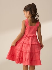 Angel & Rocket Orange Marie Tiered Frill 100% Cotton Dress - Image 4 of 9
