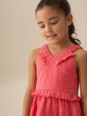 Angel & Rocket Orange Marie Tiered Frill 100% Cotton Dress - Image 5 of 9