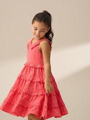 Angel & Rocket Orange Marie Tiered Frill 100% Cotton Dress - Image 6 of 9