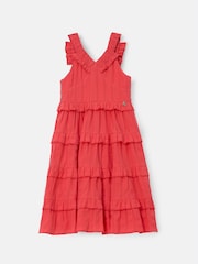 Angel & Rocket Orange Marie Tiered Frill 100% Cotton Dress - Image 7 of 9