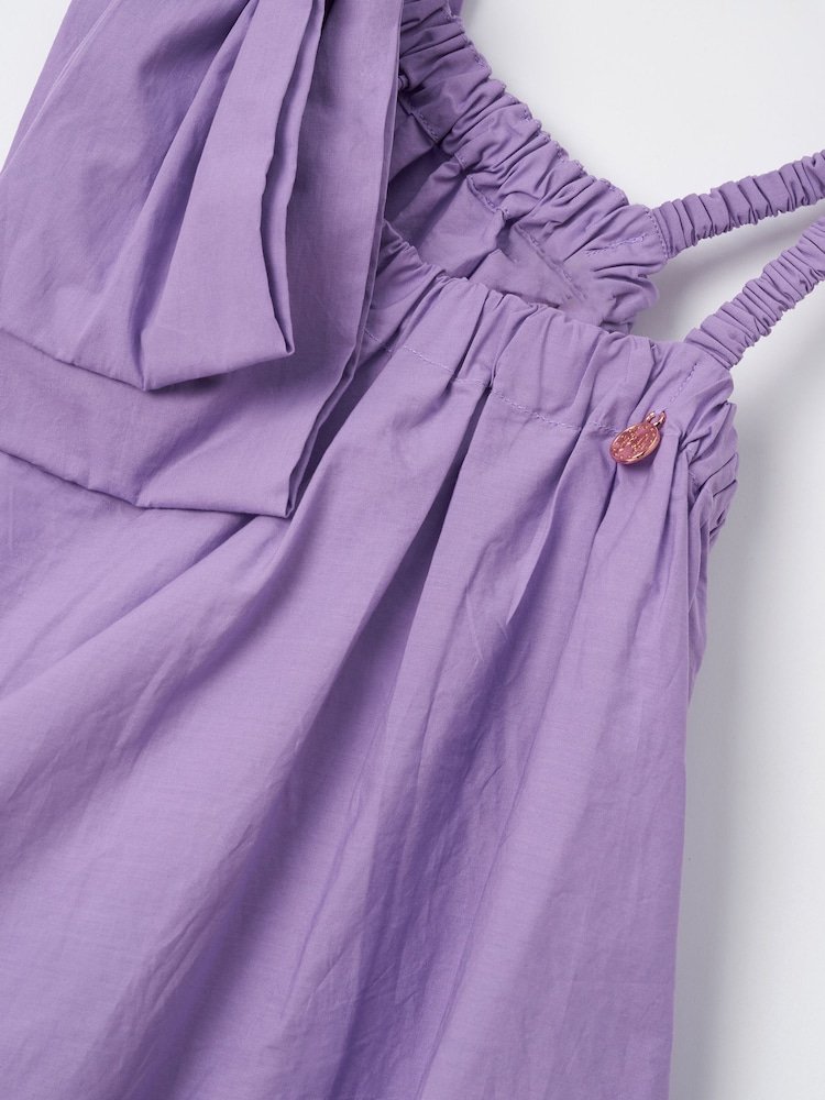 Angel & Rocket Purple Marnie Denim Corsage Swing Dress - Image 6 of 6