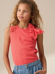 Angel & Rocket Orange Jenny Coral Corsage 100% Cotton Vest - Image 1 of 3
