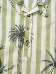Angel & Rocket Green Jamie Palm Printed Collar 100% Cotton Romper - Image 7 of 7