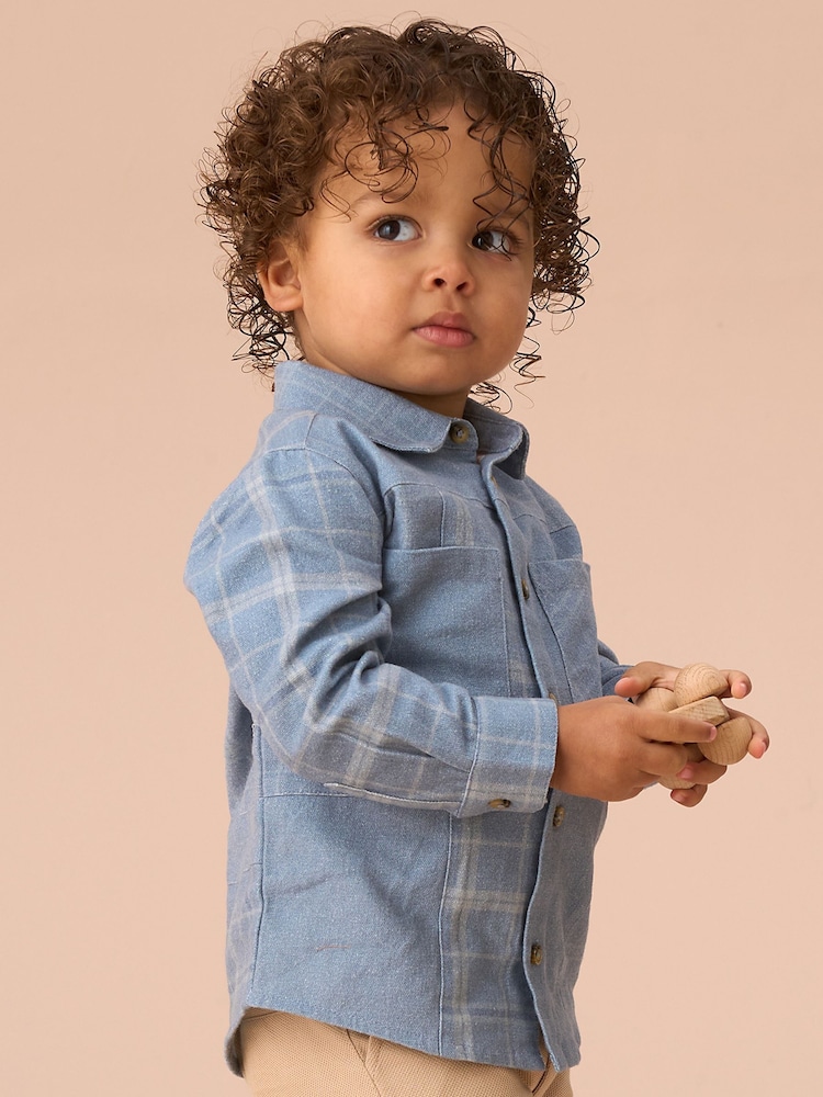 Angel & Rocket Blue 100% Cotton Connor Block Check Shirt - Image 3 of 3