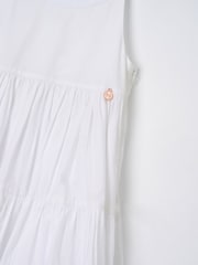 Angel & Rocket White Demi Tiered Bow Back 100% Cotton Dress - Image 7 of 7