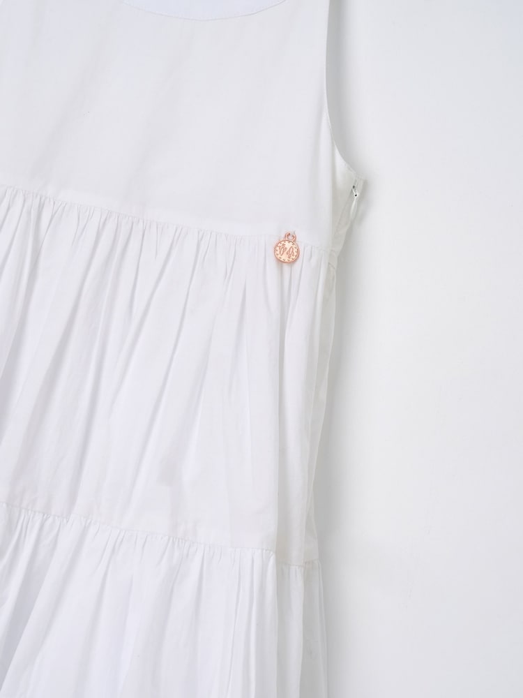 Angel & Rocket White Demi Tiered Bow Back 100% Cotton Dress - Image 7 of 7