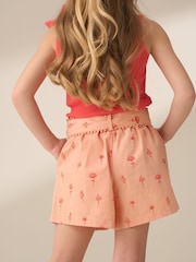 Angel & Rocket Orange Raya Printed Poplin 100% Cotton Shorts - Image 2 of 6