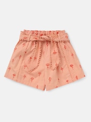 Angel & Rocket Orange Raya Printed Poplin 100% Cotton Shorts - Image 4 of 6