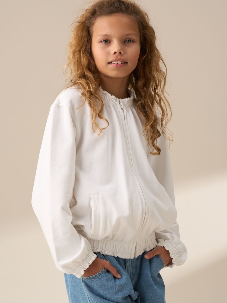 Angel & Rocket White Blithe Zip Up Jacket - Image 2 of 7 Angel & Rocket White Blithe Zip Up Jacket - Image 2 of 7