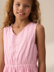 Angel & Rocket Pink Lina Printed Linen Playsuit - Image 4 of 8