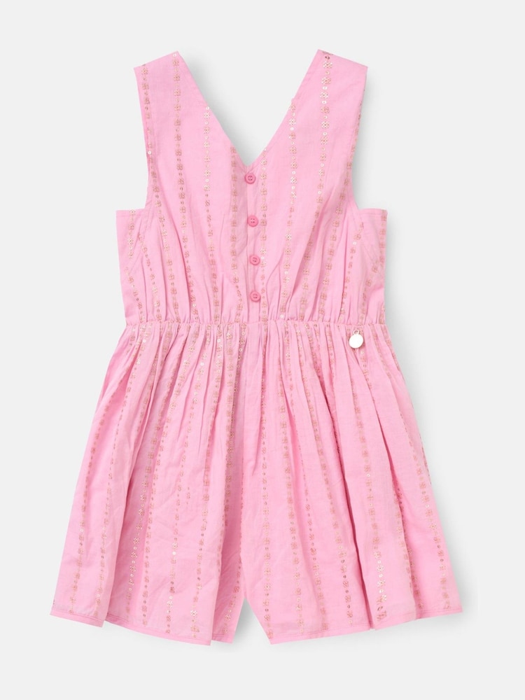 Angel & Rocket Pink Lina Printed Linen Playsuit - Image 6 of 8
