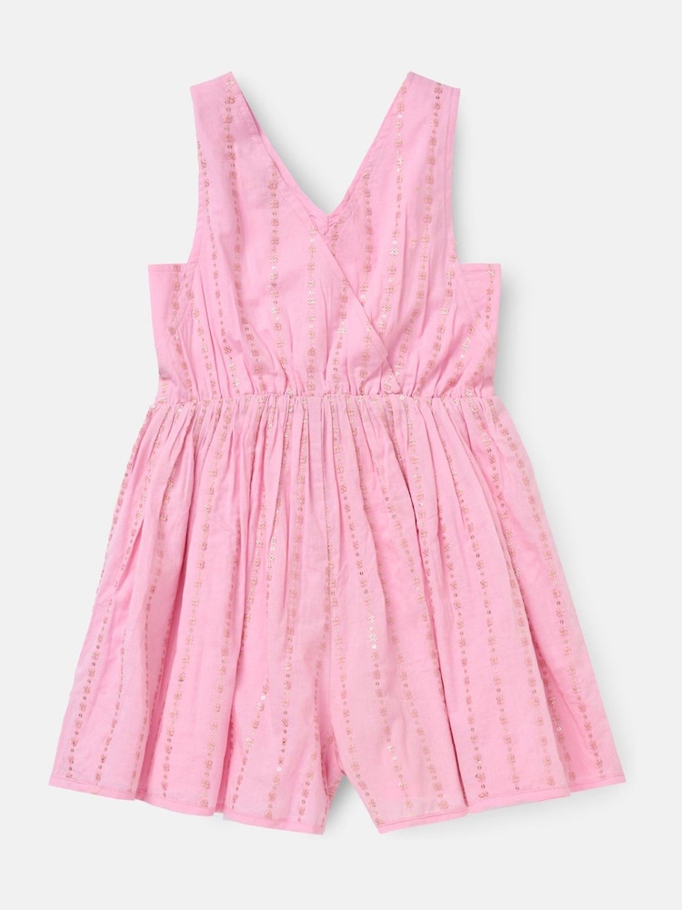 Angel & Rocket Pink Lina Printed Linen Playsuit - Image 7 of 8