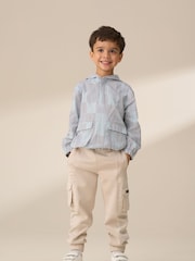 Angel & Rocket Blue 100% Cotton Leo Stripe Hooded Shirt - Image 1 of 5