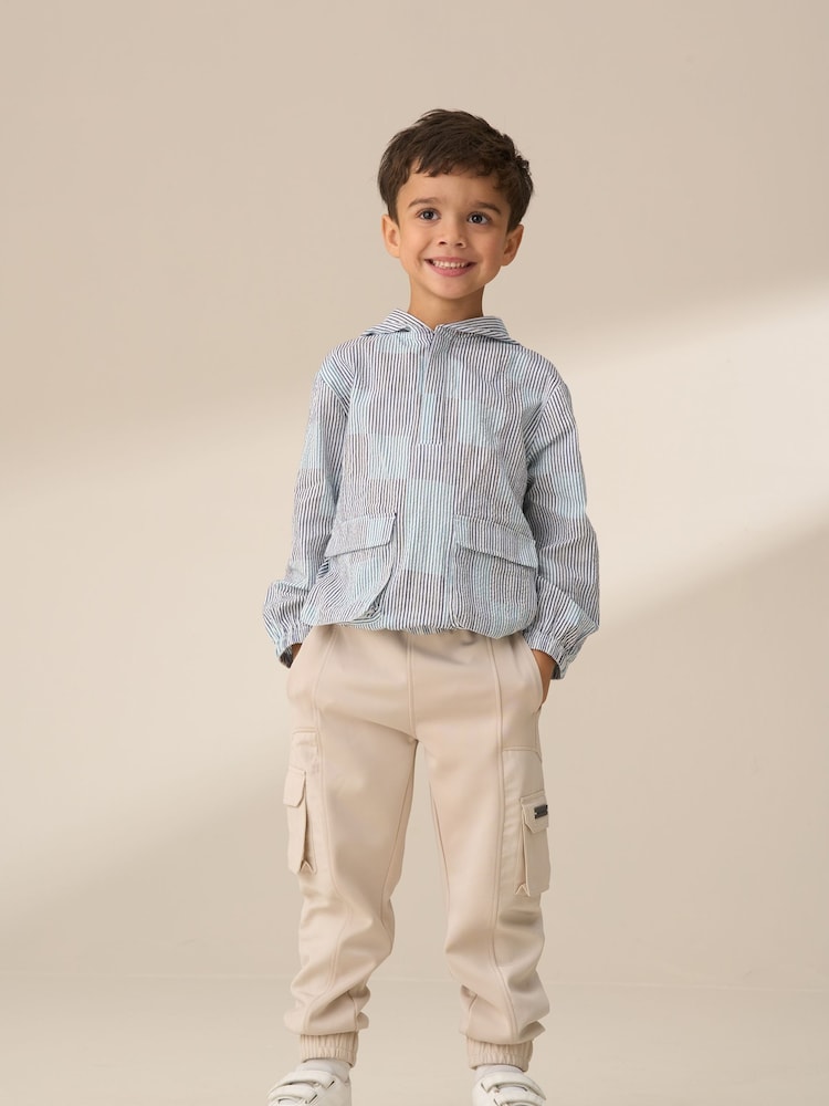 Angel & Rocket Blue 100% Cotton Leo Stripe Hooded Shirt - Image 1 of 5
