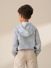 Angel & Rocket Blue 100% Cotton Leo Stripe Hooded Shirt - Image 2 of 5