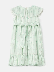 Angel & Rocket Green Ellery Stripe Collar Ditsy Floral 100% Cotton Dress - Image 7 of 8