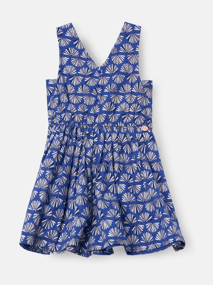 Angel & Rocket Blue Lina Printed Linen Playsuit - Image 5 of 7
