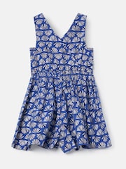 Angel & Rocket Blue Lina Printed Linen Playsuit - Image 6 of 7