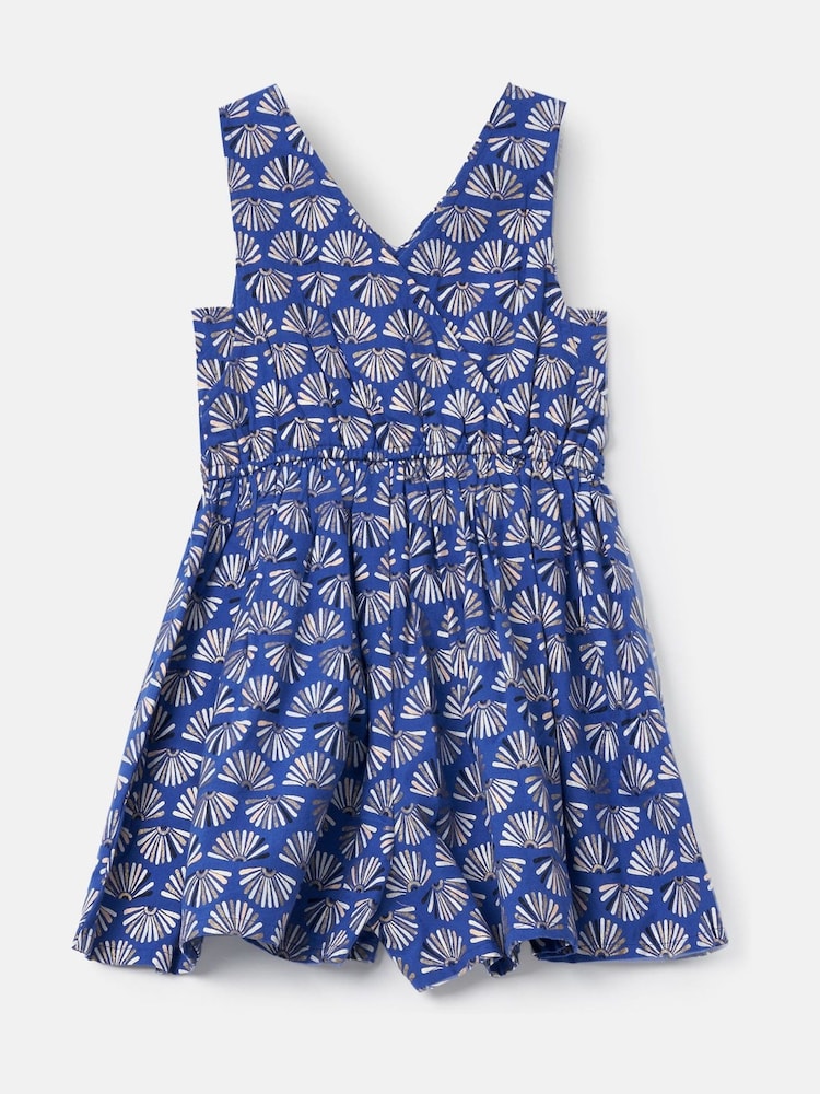 Angel & Rocket Blue Lina Printed Linen Playsuit - Image 6 of 7