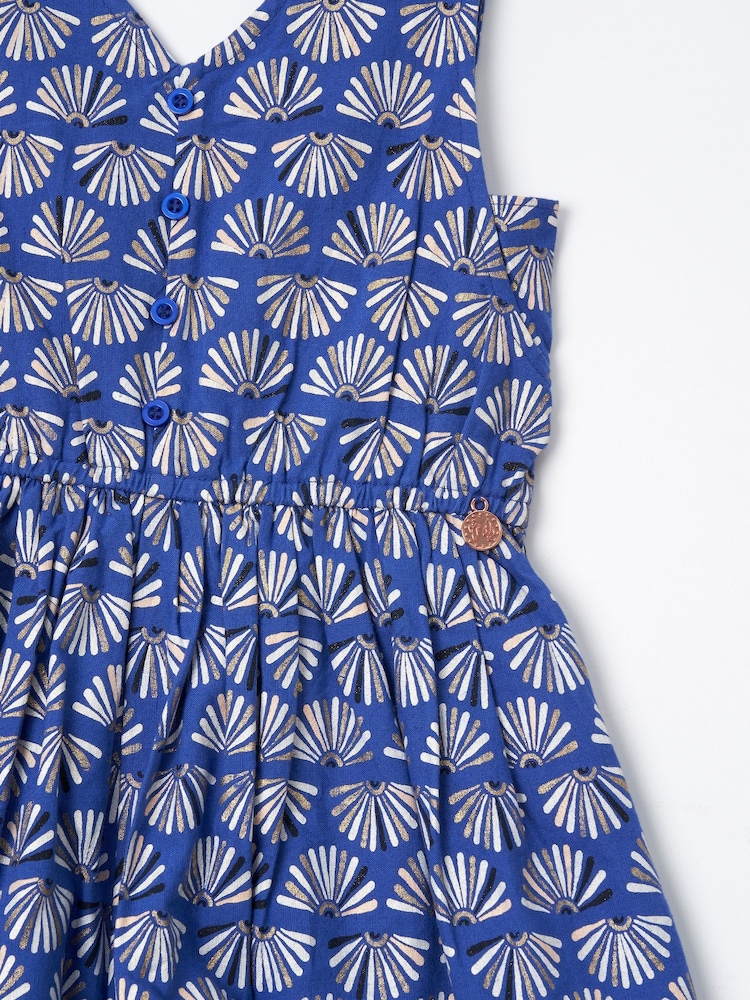Angel & Rocket Blue Lina Printed Linen Playsuit - Image 7 of 7