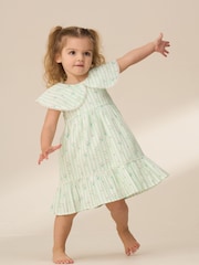Angel & Rocket Green Ellery Seersucker Stripe 100% Cotton Dress - Image 1 of 7
