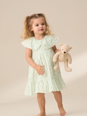 Angel & Rocket Green Ellery Seersucker Stripe 100% Cotton Dress - Image 2 of 7