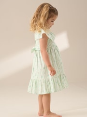 Angel & Rocket Green Ellery Seersucker Stripe 100% Cotton Dress - Image 3 of 7