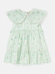 Angel & Rocket Green Ellery Seersucker Stripe 100% Cotton Dress - Image 5 of 7