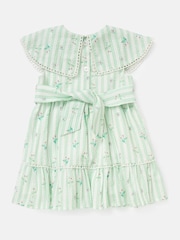 Angel & Rocket Green Ellery Seersucker Stripe 100% Cotton Dress - Image 6 of 7