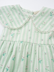 Angel & Rocket Green Ellery Seersucker Stripe 100% Cotton Dress - Image 7 of 7