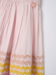 Angel & Rocket Pink Bella Ric Rac Midi 100% Cotton Dress - Image 9 of 9