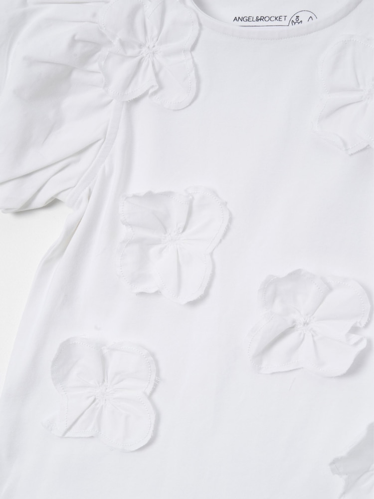 Angel & Rocket Bloom Flower Applique T-Shirt - Imagen 6 de 6