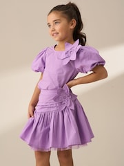 Angel & Rocket Purple Roxie Corsage Woven 100% Cotton Top - Image 3 of 6