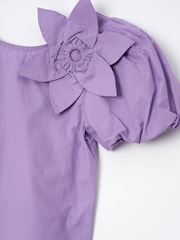 Angel & Rocket Purple Roxie Corsage Woven 100% Cotton Top - Image 6 of 6