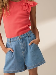 Angel & Rocket Blue Rochelle Denim 100% Cotton Shorts - Image 1 of 4