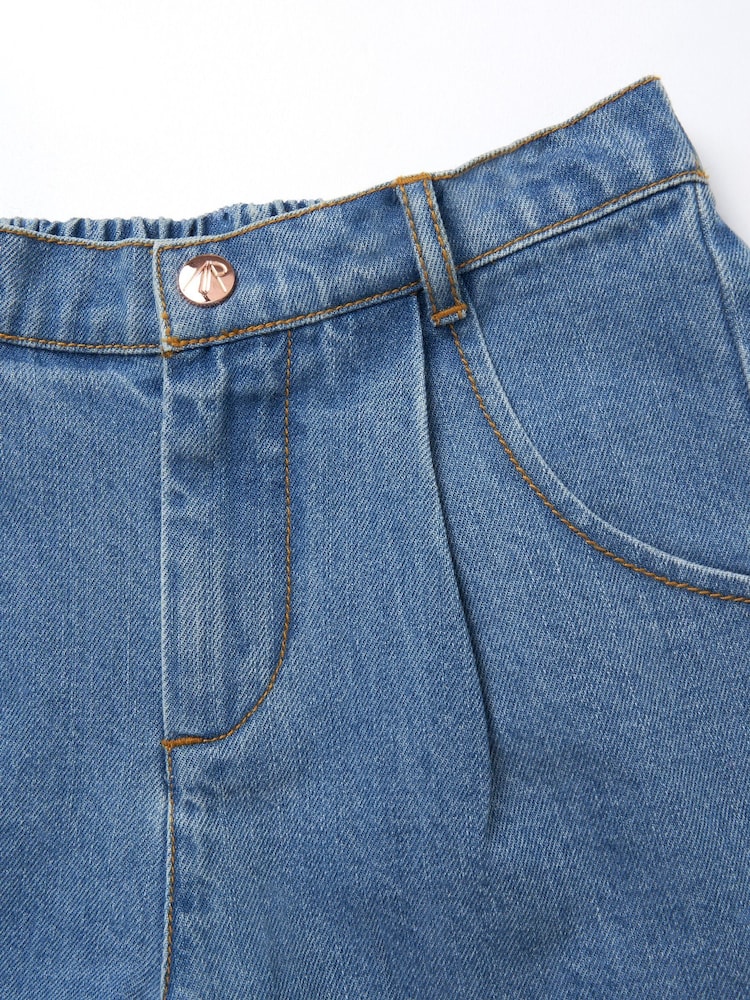 Angel & Rocket Blue Rochelle Denim 100% Cotton Shorts - Image 4 of 4