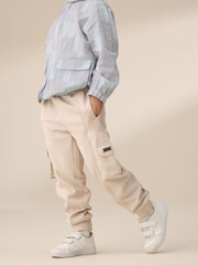 Angel & Rocket Cream Frank Panelled Mix Fabric Joggers - Image 1 of 5
