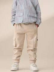 Angel & Rocket Cream Frank Panelled Mix Fabric Joggers - Image 2 of 5