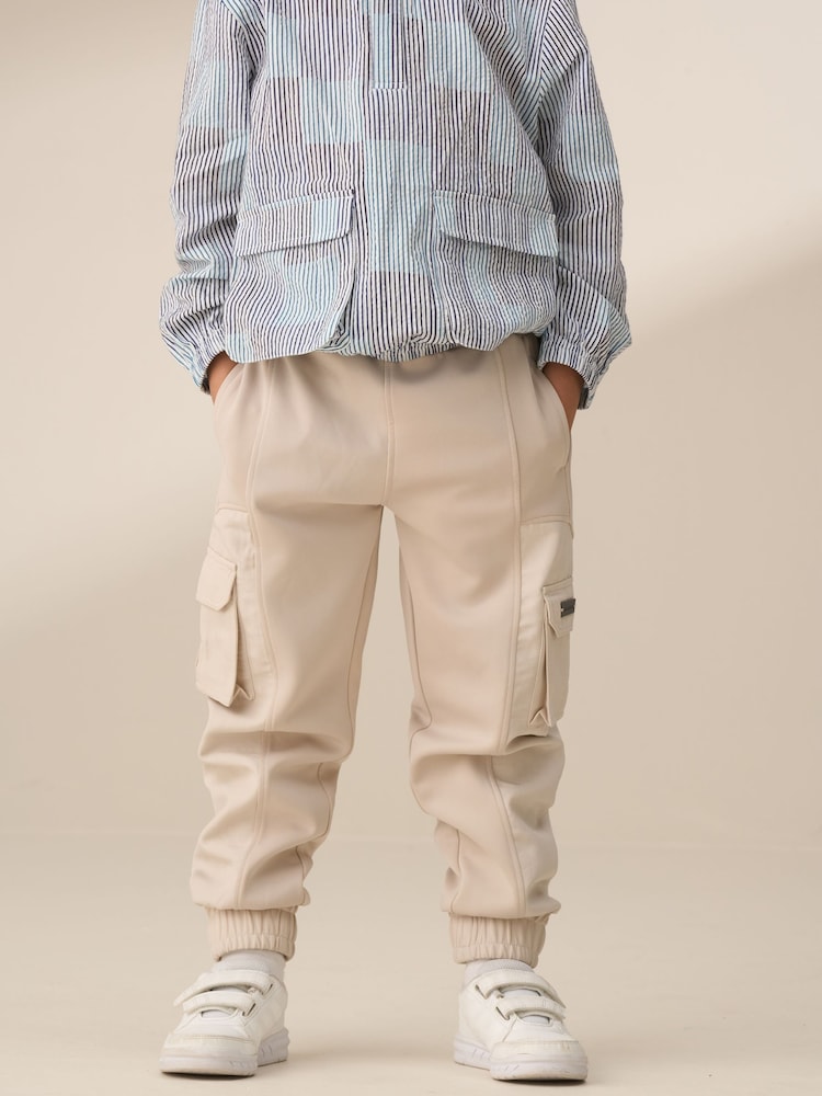 Angel & Rocket Cream Frank Panelled Mix Fabric Joggers - Image 2 of 5