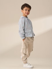 Angel & Rocket Cream Frank Panelled Mix Fabric Joggers - Image 4 of 5