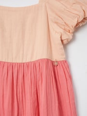Angel & Rocket Pink Casey Multi Tiered Colourblock 100% Cotton Dress - Image 8 of 8