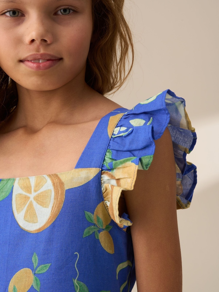 Angel & Rocket Blue Maxine Print Maxi Dress - Image 4 of 9