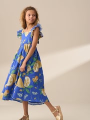 Angel & Rocket Blue Maxine Print Maxi Dress - Image 6 of 9