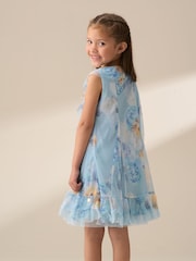 Angel & Rocket Blue Lia Printed Frill Mesh Dress - Image 2 of 7